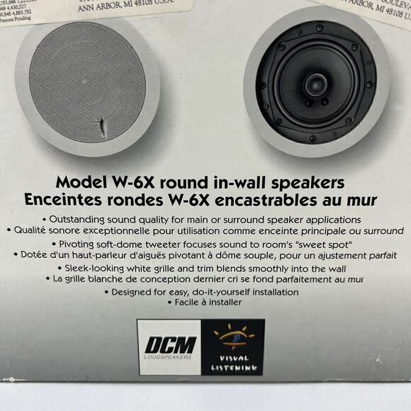 DCM Model W-6X SounDecor In-Wall White Speakers Vintage Brand New! - Picture 6 of 6